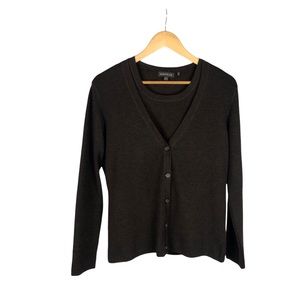 Repeat wool cardigan and cami twin set